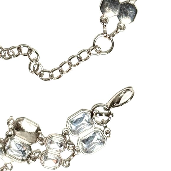 Vintage Women's Chain Jeweled Belt Silver/Gold Jeweled Rhinestone Metal SZ: S-M - Picture 8 of 9